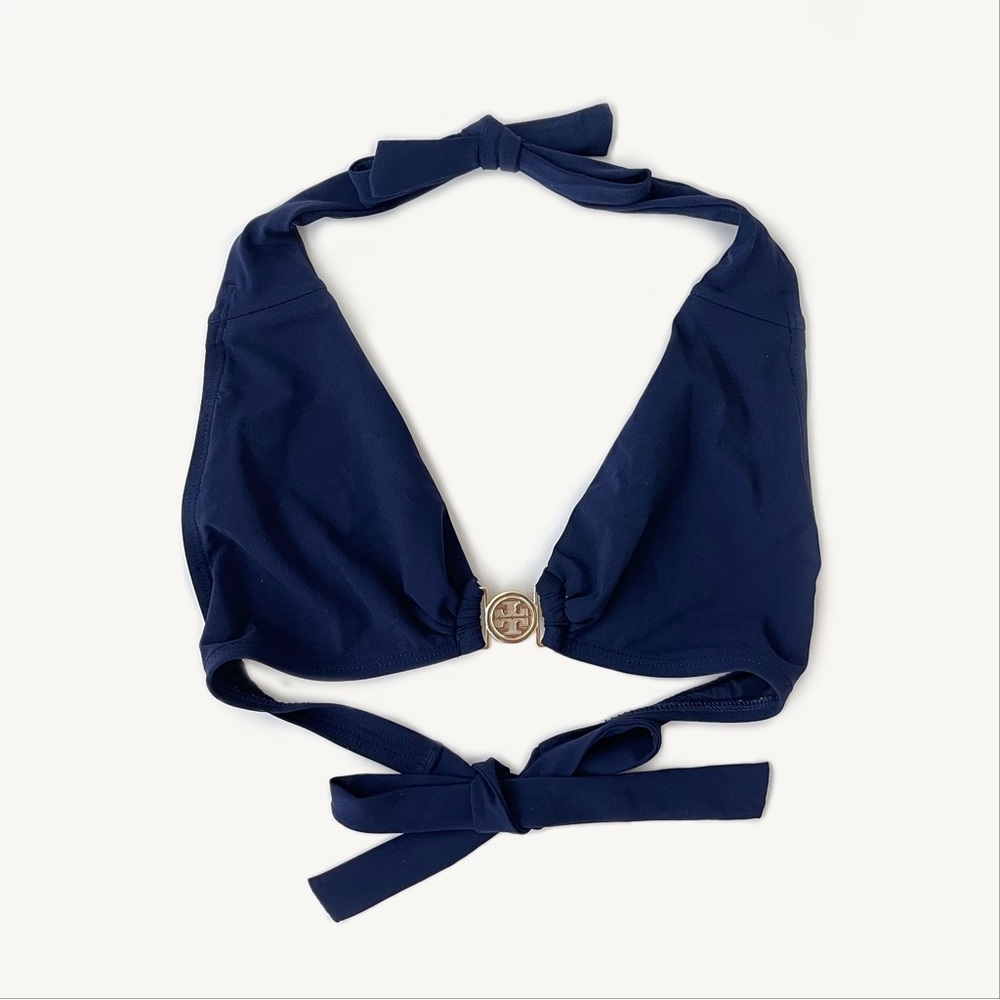 TORY BURCH - Miller Halter Bikini Top in Navy - Size XS